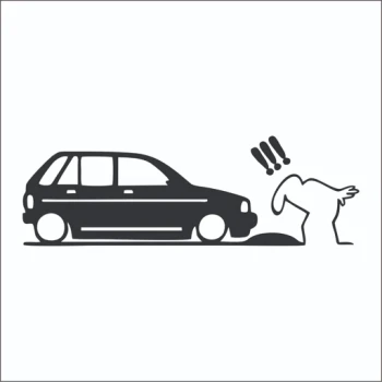 برچسب استیکر طرح پراید هاچبک و آقای خط