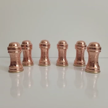 نمکدان مسی 6 عددی طرحدار cnc کمر باریک نانو شده زنجان 