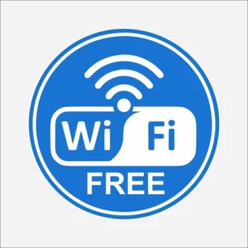 برچسب استیکر طرح وایفای رایگان Free WiFi کد2
