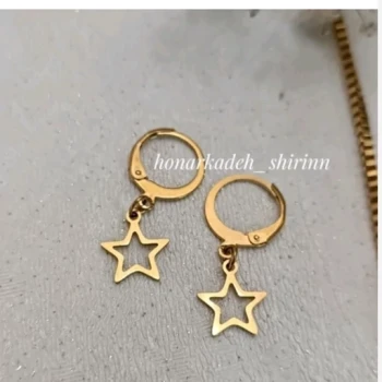 گوشواره استیل دخترانه زنانه طلایی