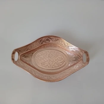 حلوا خوری طرحدار مسی رنگ زنجانیها نانو شده با کیفیت عالی 