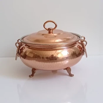 سوپ خوری کوچک دربدار سه پایه مسی نانو