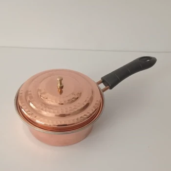 ماهیتابه مسی نوزادی درب دار دسته پلاستیکی نانو 