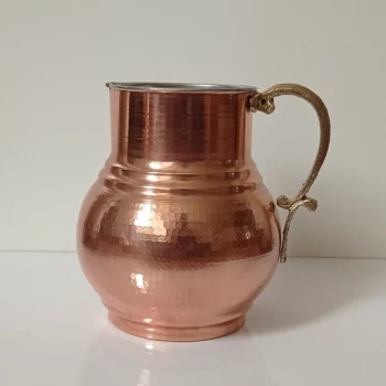 پارچ مسی 1.5 لیتری دسته برنجی نانو