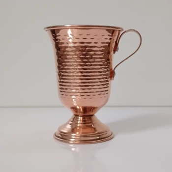 لیوان مسی پایه دار طرح لاله نانو شده