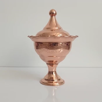 قندان مسی لاله سایز 3 پایه دار CNC نانو