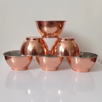 کاسه سوپ خوری مسی ته پوش نانو شده 6 عددی