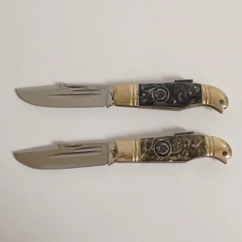 چاقو جیبی ضامن دار خنجری دسته اپوکسی حبیب زنجان