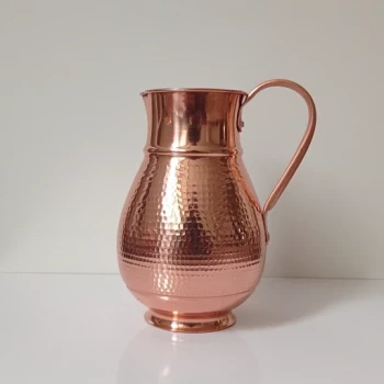 پارچ دسته مسی چکشی طرح کوزه ای بزرگ نانو