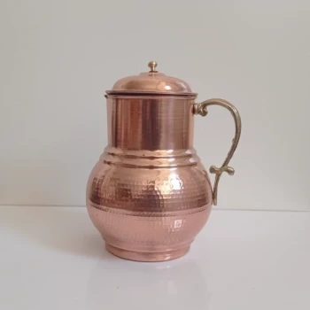 پارچ مسی دربدار دسته برنجی نانو شده