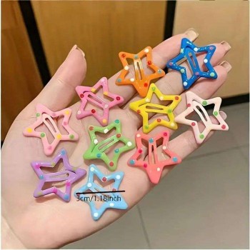 گیره مو دخترانه ستاره خال خالی ۲ عدد
