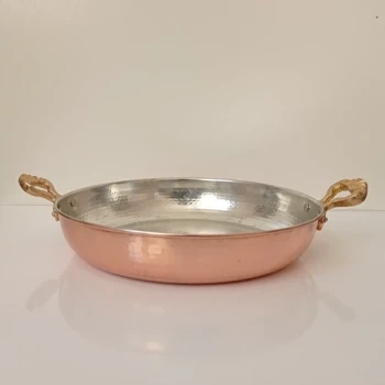 ماهیتابه مسی دسته برنجی سایز متوسط نانو شده