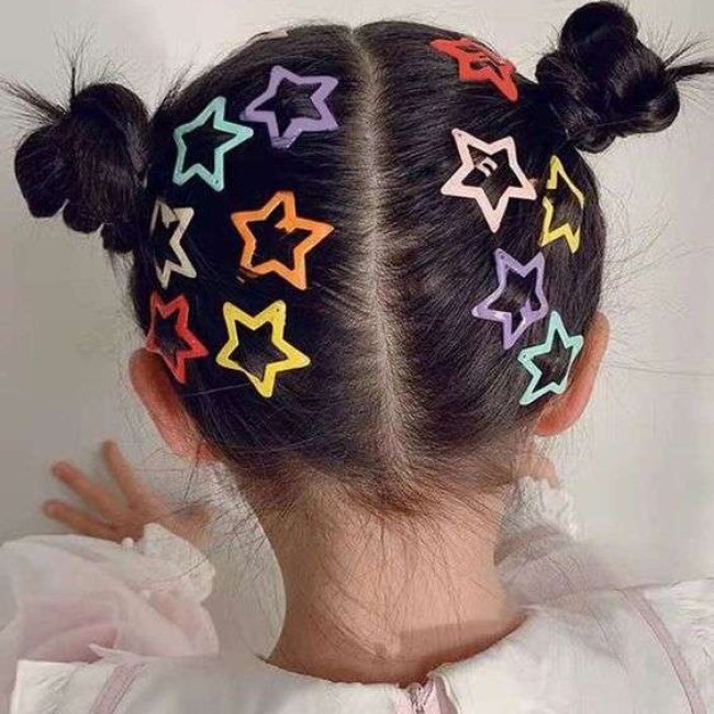 گیره مو دخترانه ستاره خال خالی ۲ عدد