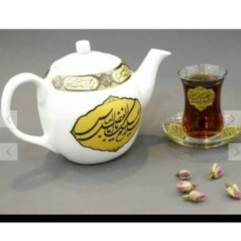 قوری دو لیتری مذهبی منقش به نام یا اباعبدلله الحسین علیه السلام مناسب روضه ها محرم و فاطمیه 