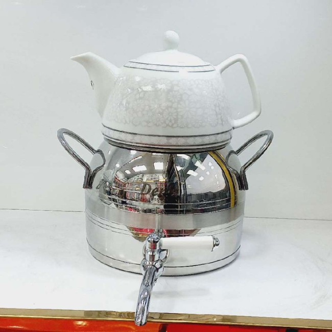کتری قوری دسته استیل کف چدن مارک دنیز ۳ لیتر