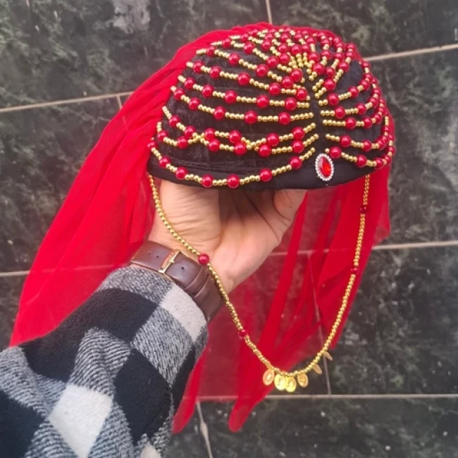 کلاه کردی زنانه تور دار دست ساز