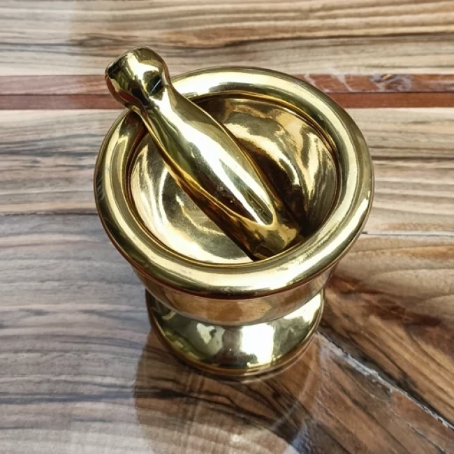 هاون سرامیکی با روکش برنجی سایز بزرگ