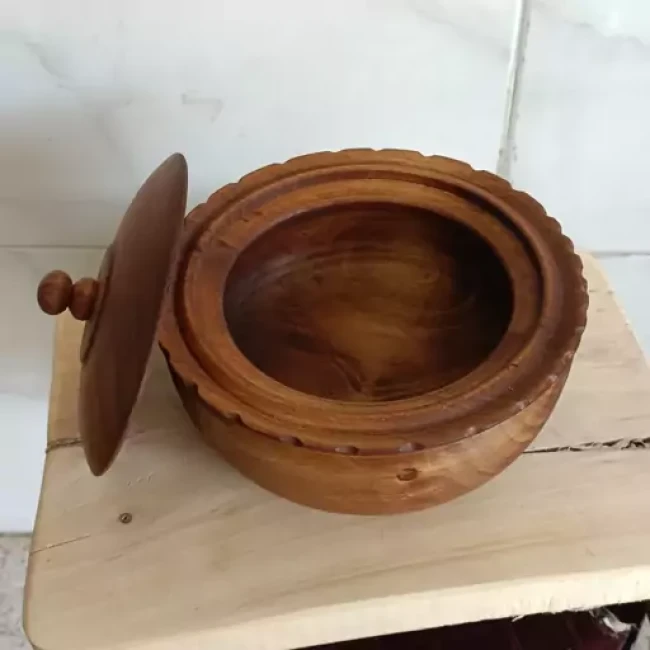 جاشکلاتی چوبی گرد جنس چوب گردو طرح جدید
