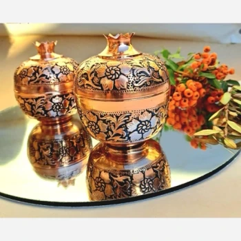 قندان مسی گلبرگ انار سایز بزرگ نانو شده