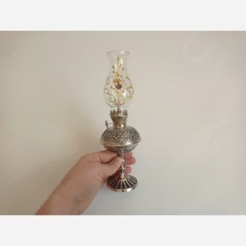 چراغ گردسوز مسی کروم گلبرگ شاه عباسی نانو