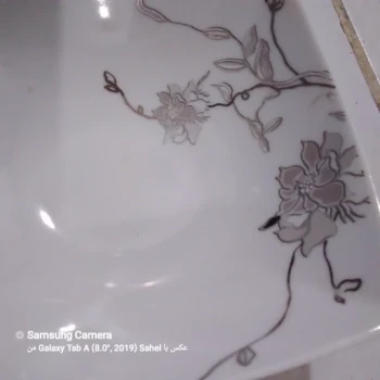کاسه 6 عددی ماست خوری طرح گل نقره ای برند معروف پردیس