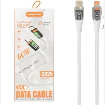 کابل شارژ فست لایتنینگ Usb to Lightning مدل چراغ دار 