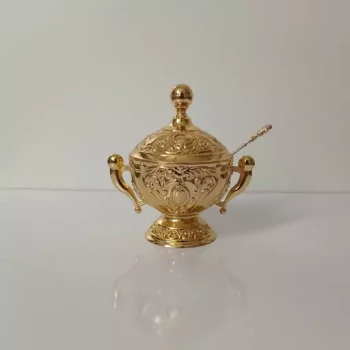 شکر ریز طرحدار طلایی بسیار زیبا همراه قاشق نانو شده 