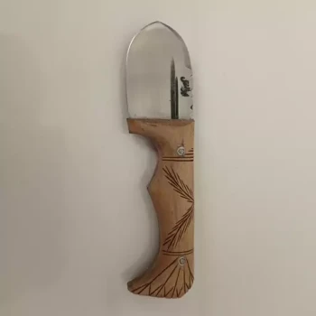 چاقو زنجان پوست کنی بادامی ابوالفضل دسته چوبی طرحدار  با کیفیت عالی