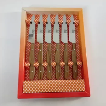 چاقو میوه خوری استیل صادقی 6عددی قهوه ای رنگ زنجان با کیفیت عالی 
