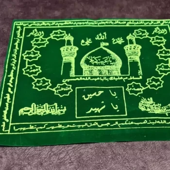 جانماز طرح کربلا بزرگ
پارچه مخمل جیر سبز چاپی
اندازه 22 در 30
