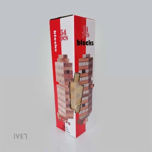 بازی فکری جنگا چوبی 54 قطعه مدل شمارهدار (همراه با تاس) وارداتی