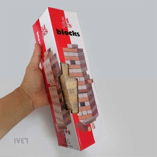 بازی فکری جنگا چوبی 54 قطعه مدل شمارهدار (همراه با تاس) وارداتی