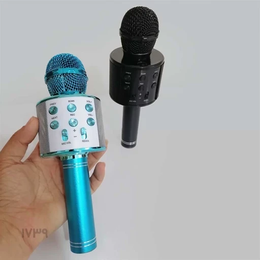 میکروفون بلوتوثی کارائوکه حرفهای با قابلیت ضبط وریمیکس و کاهش نویز (سازگار با اندروید و iOS) آبی