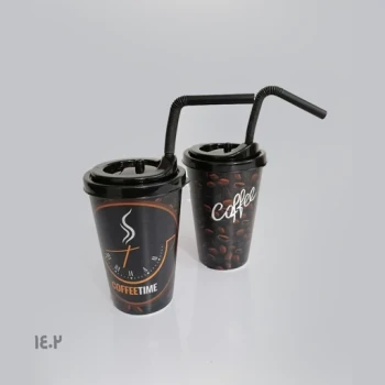 لیوان نی دار کافی طرح کافی تایم