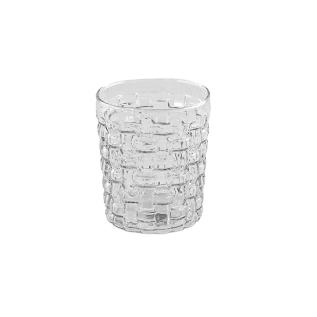 لیوان اسموتی پیرکس شفاف طرح حصیری 1 عددی (پسکرایه)