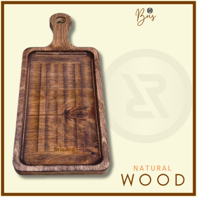 تخته سرو مستطیل دسته دار چوبی پلای وود (پسکرایه)