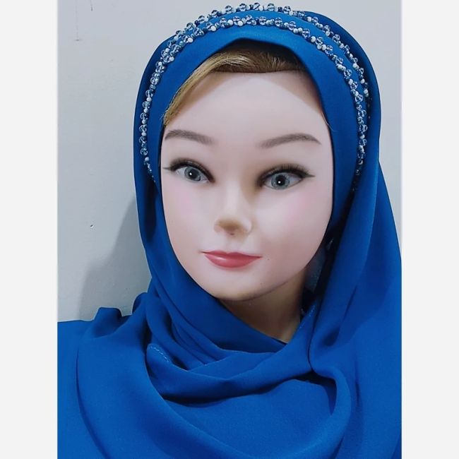 هدشال مجلسی کرم کرپ حریر در رنگ بندی