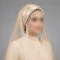 توربان مجلسی سبز شرابه دار دارای رنگ بندی 