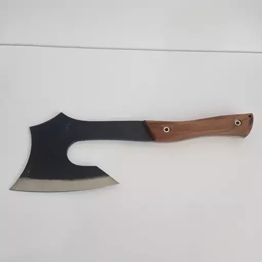 تبر فولادی بزرگ طبیعت گردی دسته چوب جنگلی