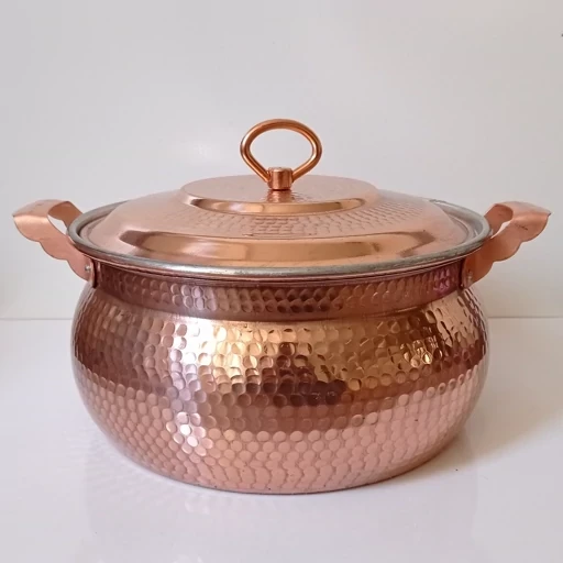 قابلمه مسی زنجان طرح شکمی سایز 3 (شش نفره ) نانو