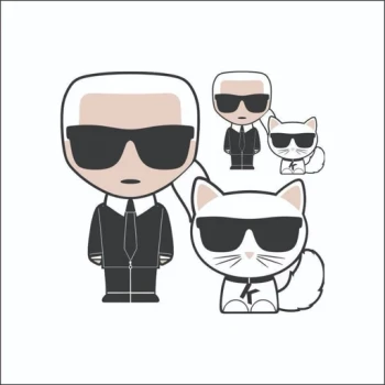 برچسب حرارتی طرح کارل لاگرفلد 2عددی Karl Lagerfeld کد1