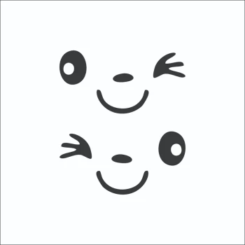برچسب فانتزی طرح چشمک بسته 2 عددی (قرینه) کد2