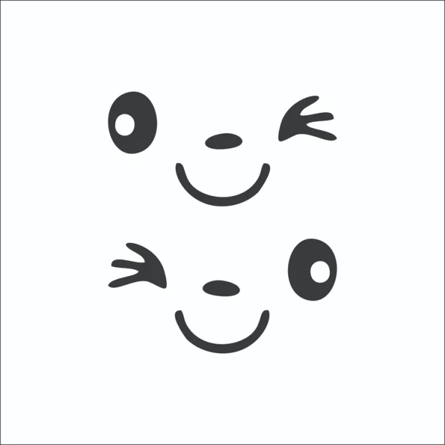 برچسب فانتزی طرح چشمک بسته 2 عددی (قرینه) کد2