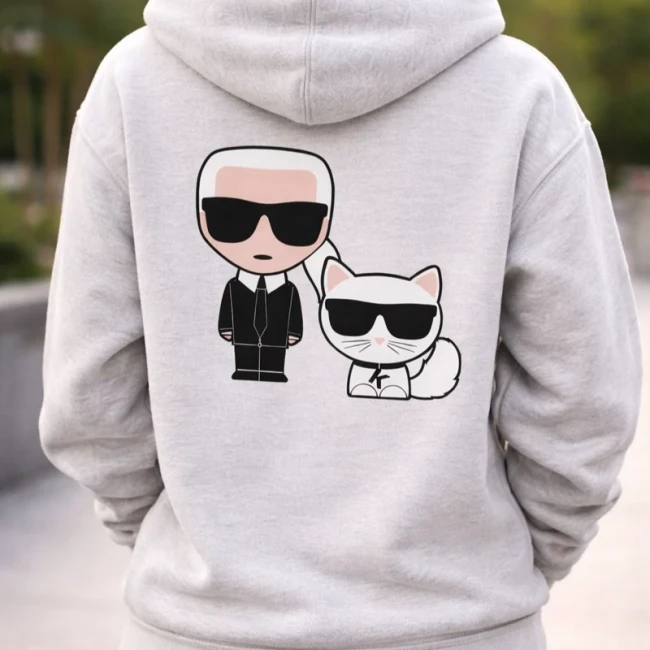 برچسب حرارتی طرح کارل لاگرفلد 2عددی Karl Lagerfeld کد1