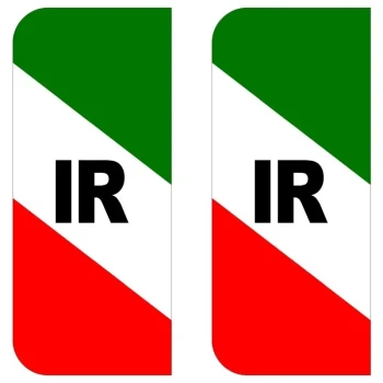 برچسب استیکر پلاک خودرو طرح پرچم ایران بسته 2عددی