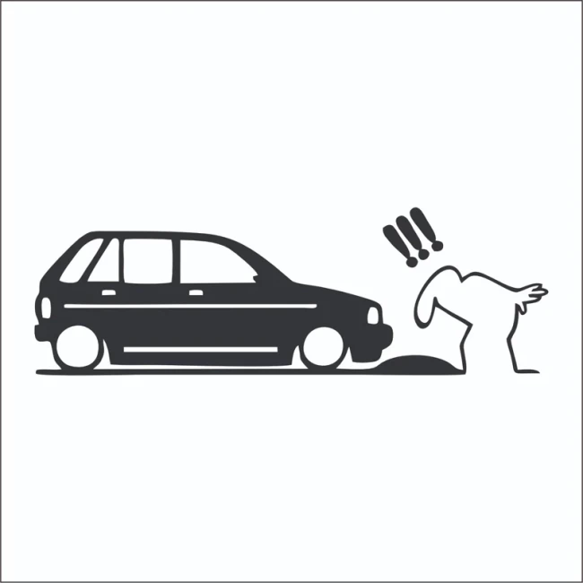 برچسب استیکر طرح پراید هاچبک و آقای خط
