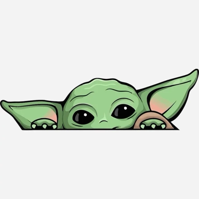 برچسب استیکر بدنه خودرو طرح Baby Yoda Star Wars جنگ ستارگان