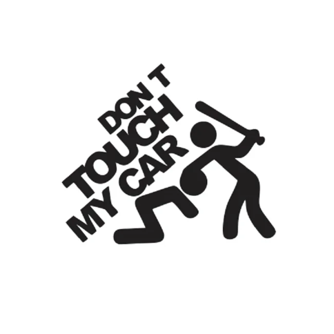استیکر برچسب خودرو طرح dont touch my car  کد 1