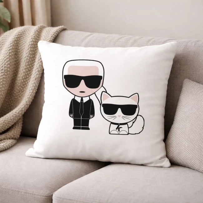 برچسب حرارتی طرح کارل لاگرفلد 2عددی Karl Lagerfeld کد1