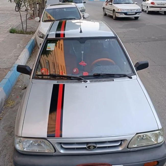 برچسب بدنه خودرو طرح  اسپرت دو رنگ ، سقف و کاپوت 
